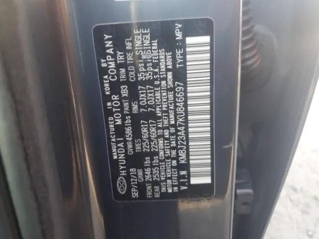 2019 HYUNDAI TUCSON SE  