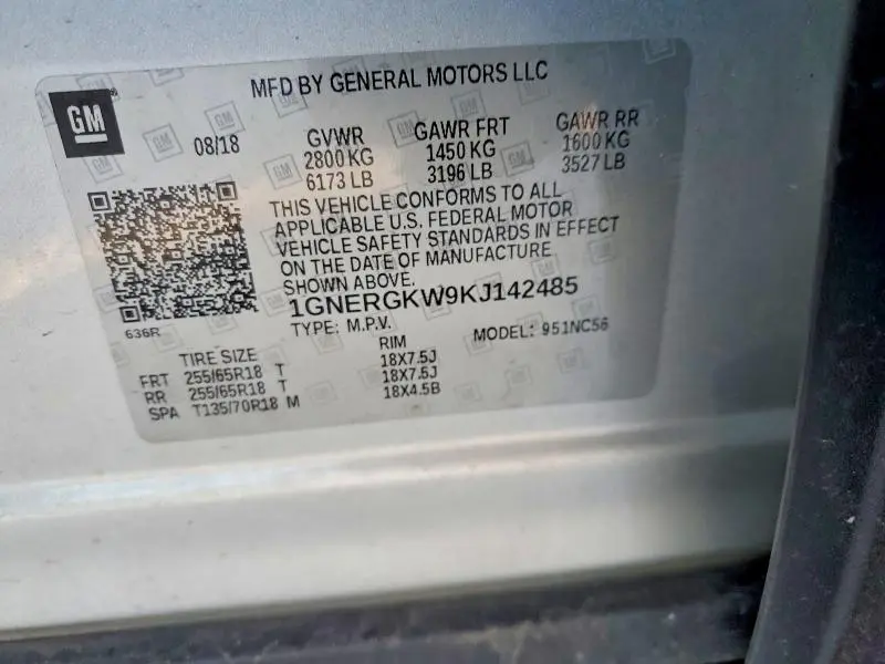 2019 CHEVROLET TRAVERSE LT  