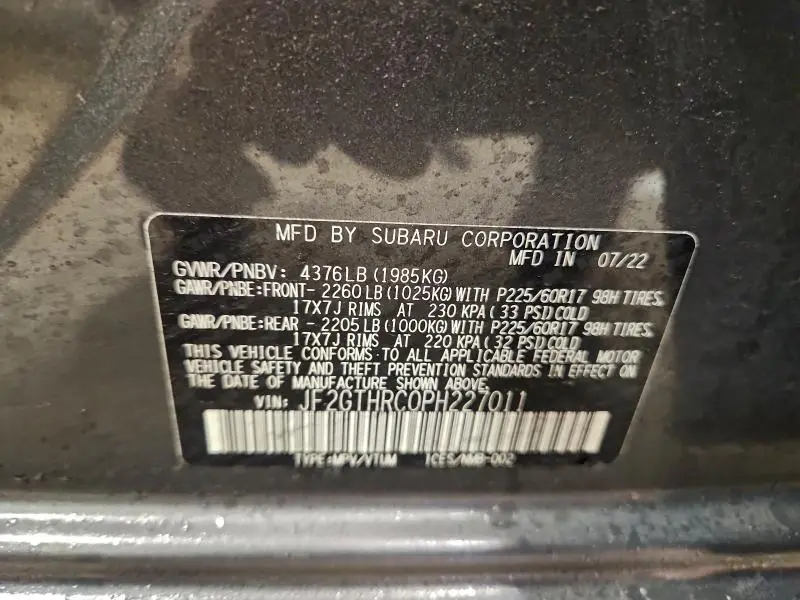 2023 SUBARU CROSSTREK SPORT  