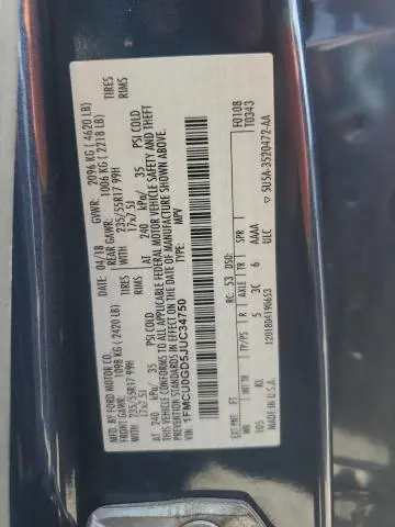 2018 FORD ESCAPE SE  