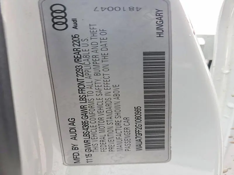 2016 AUDI A3 PREMIUM  