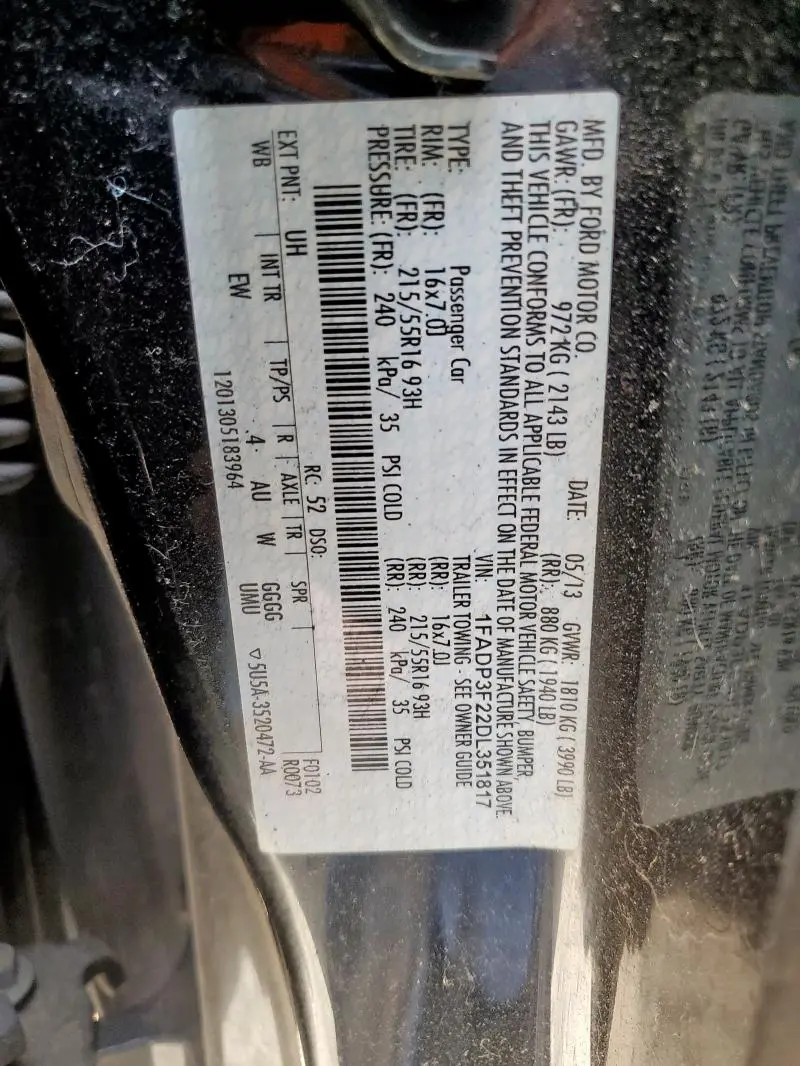 2013 FORD FOCUS SE  
