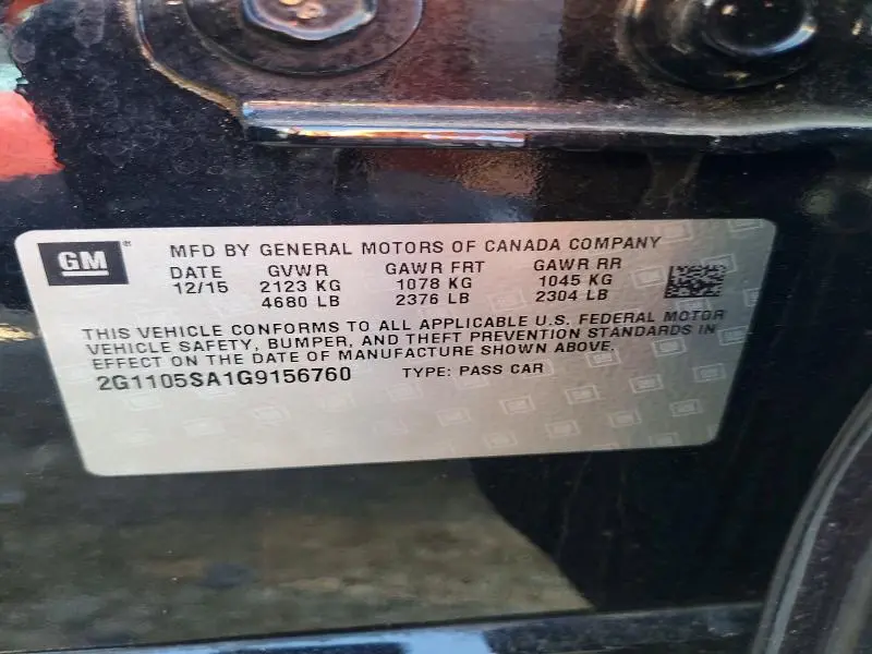 2016 CHEVROLET IMPALA LT  