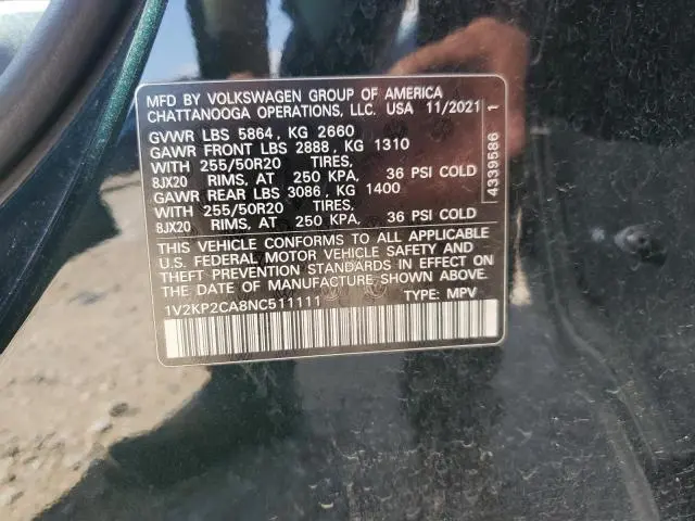 2022 VOLKSWAGEN ATLAS SE