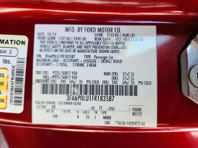 2015 FORD FUSION SE HYBRID  