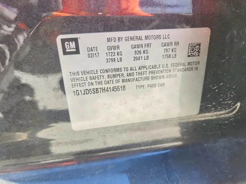 2017 CHEVROLET SONIC LT  