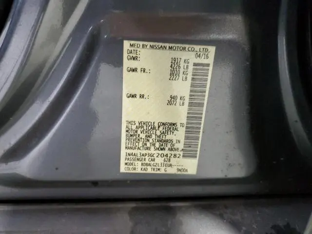 2016 NISSAN ALTIMA 2.5  