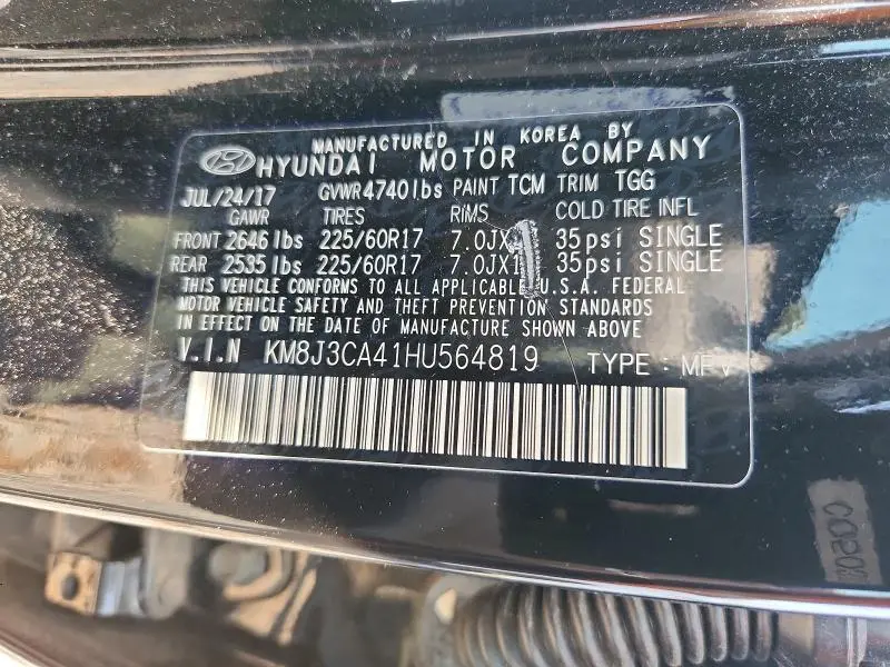2017 HYUNDAI TUCSON SE  
