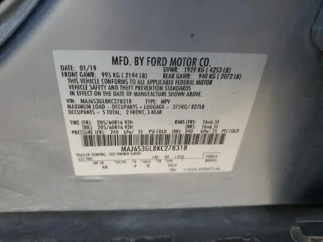2019 FORD ECOSPORT SE  
