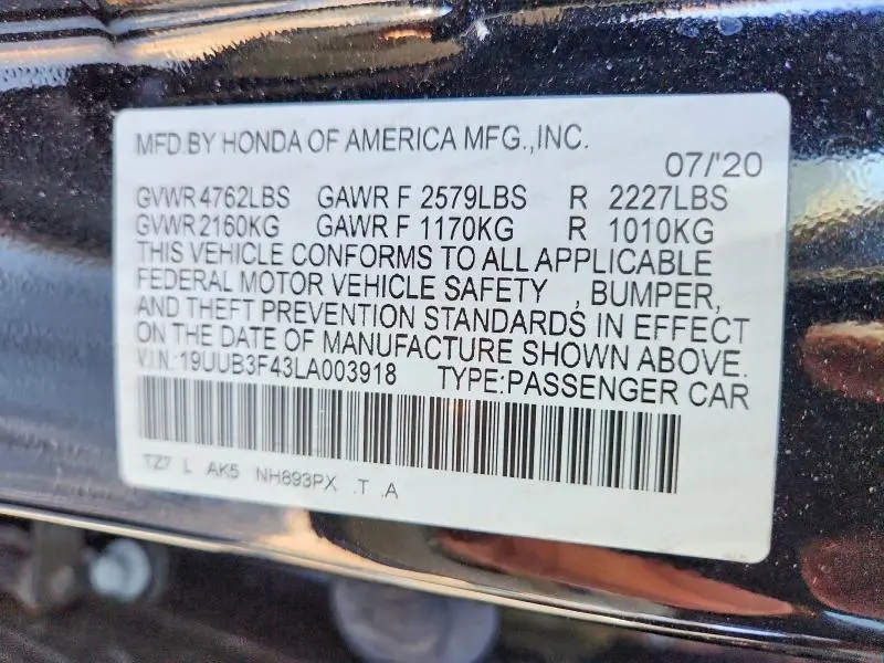 2020 ACURA TLX TECHNOLOGY  