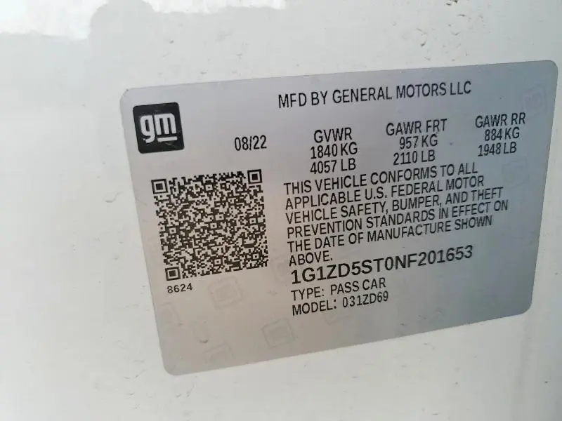 2022 CHEVROLET MALIBU LT  
