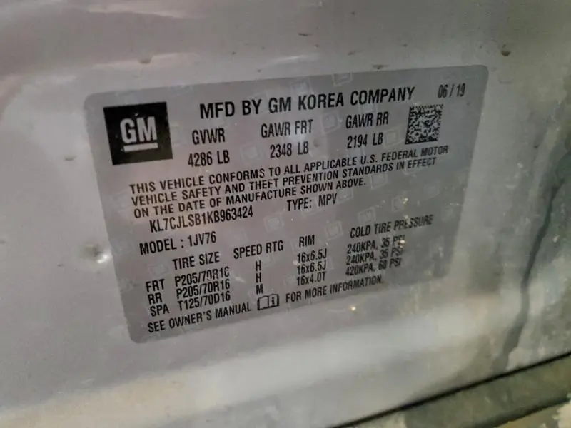 2019 CHEVROLET TRAX 1LT  