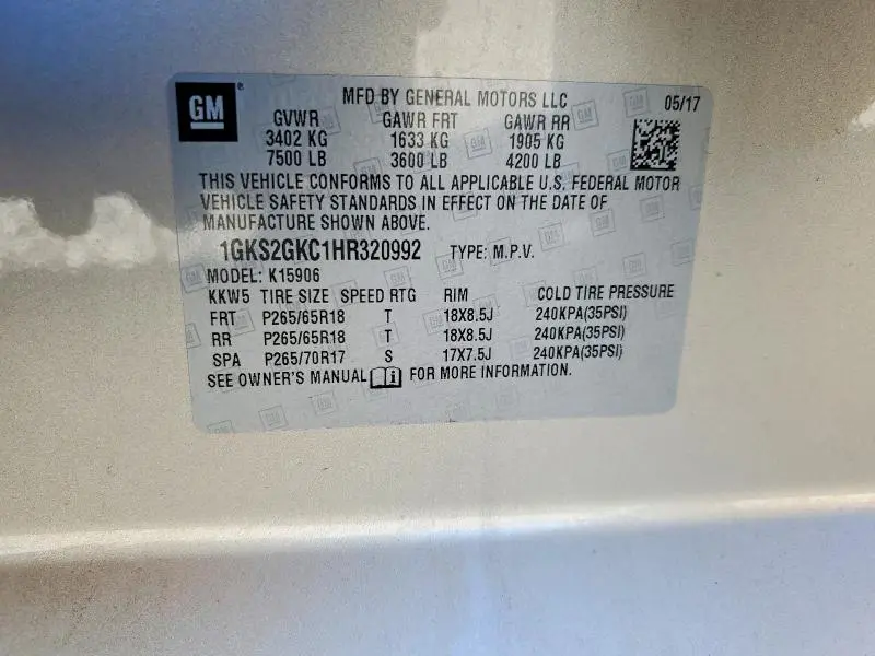 2017 GMC YUKON XL K1500 SLT  