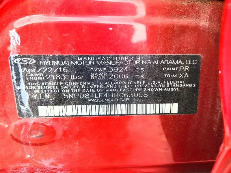 2017 HYUNDAI ELANTRA LIMITED  