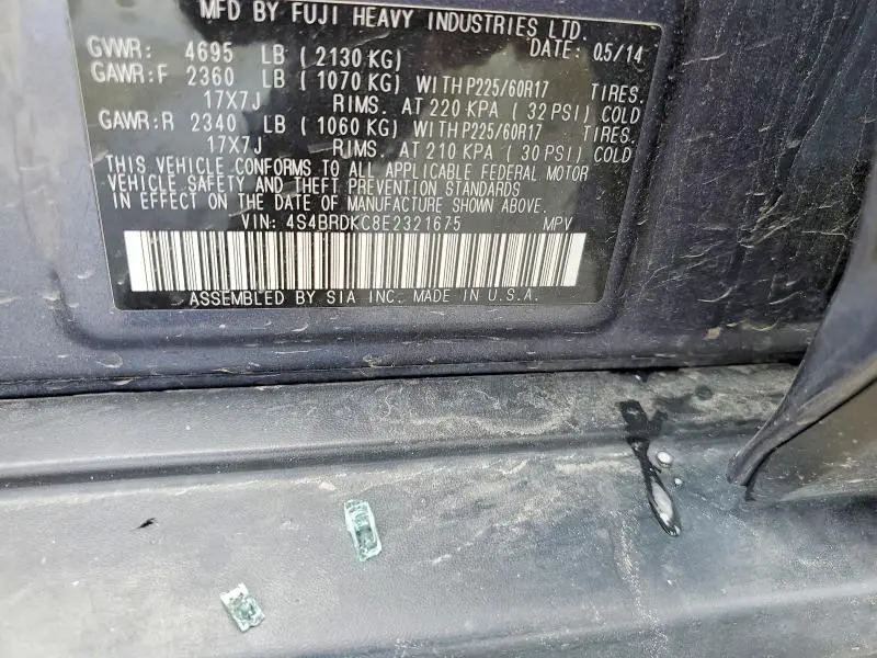2014 SUBARU OUTBACK 3.6R LIMITED  