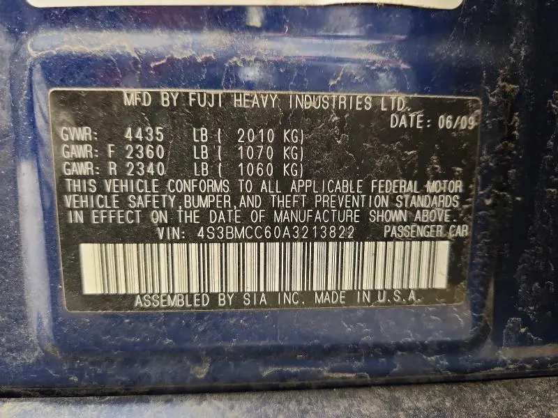 2010 SUBARU LEGACY 2.5I PREMIUM  