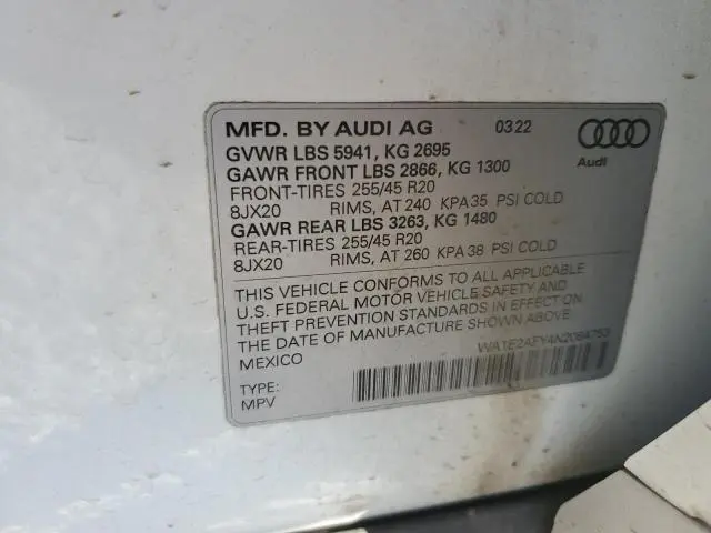 2022 AUDI Q5 E PREMIUM PLUS 55  