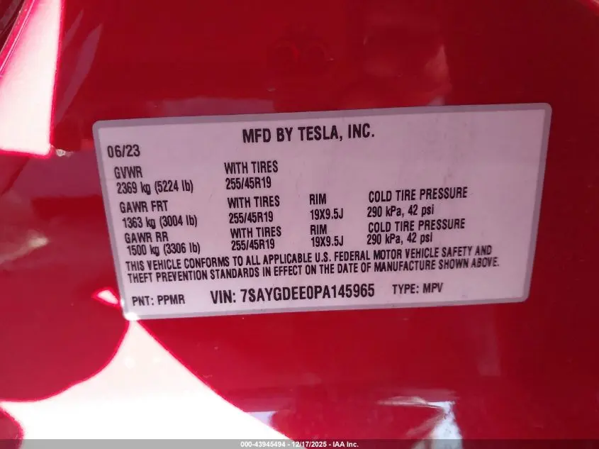 2023 TESLA MODEL Y AWD/LONG RANGE DUAL MOTOR ALL-WHEEL DRIVE