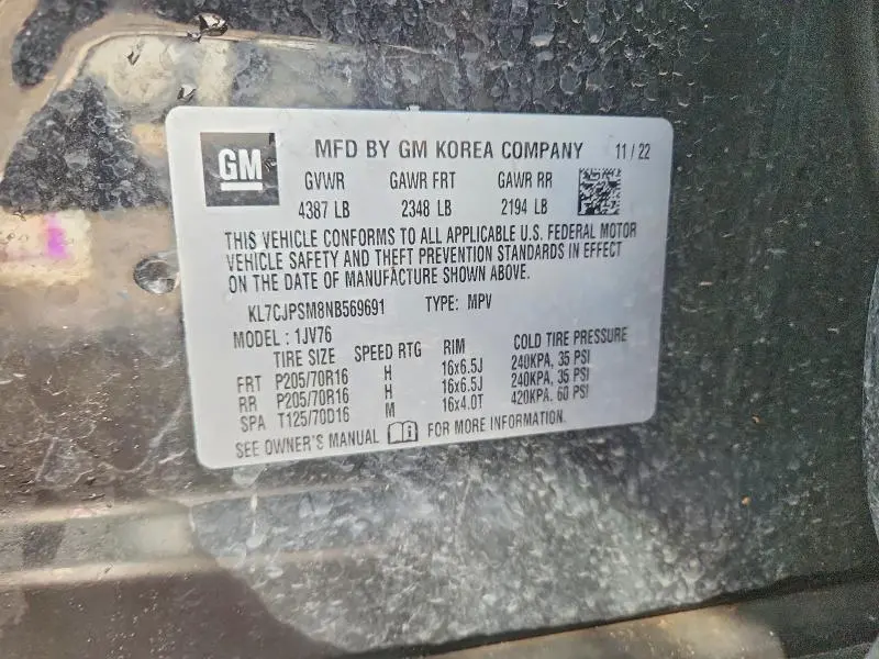 2022 CHEVROLET TRAX 1LT  