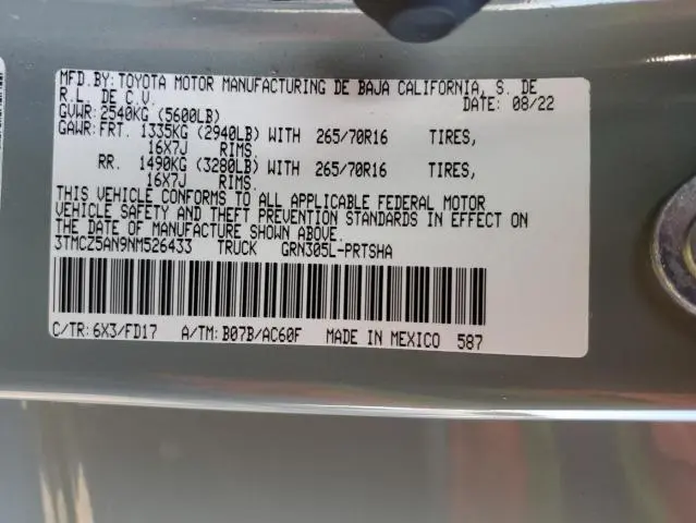2022 TOYOTA TACOMA DOUBLE CAB  