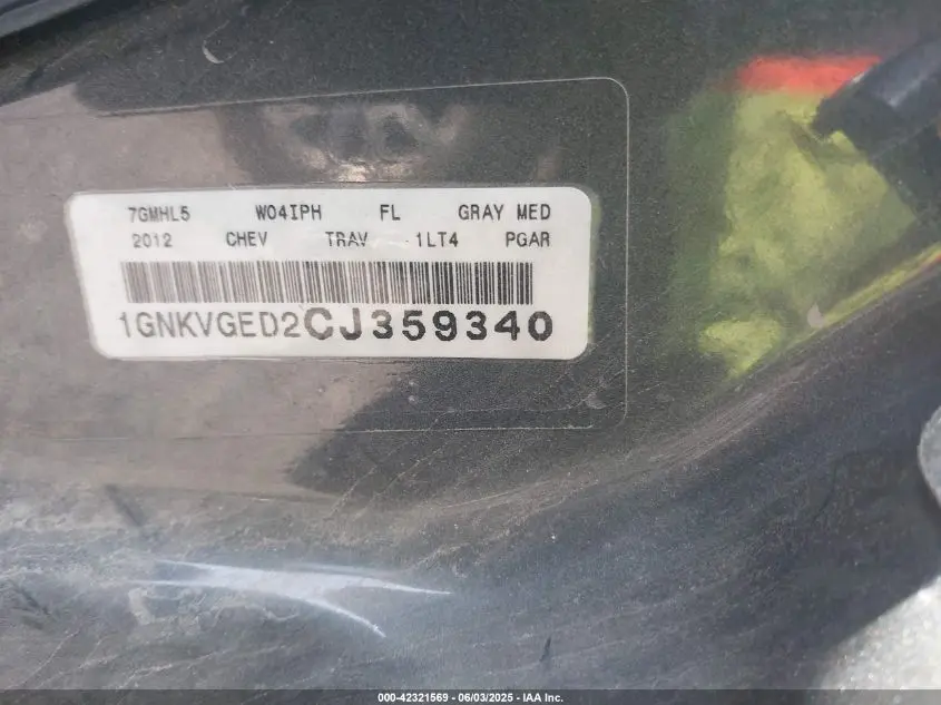 2012 CHEVROLET TRAVERSE 1LT