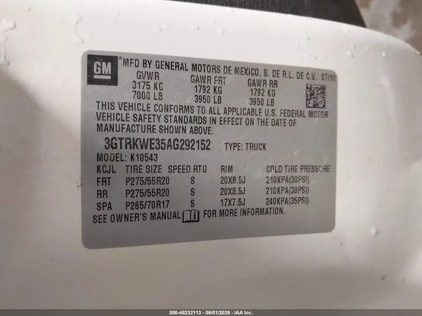 2010 GMC SIERRA 1500 SLT