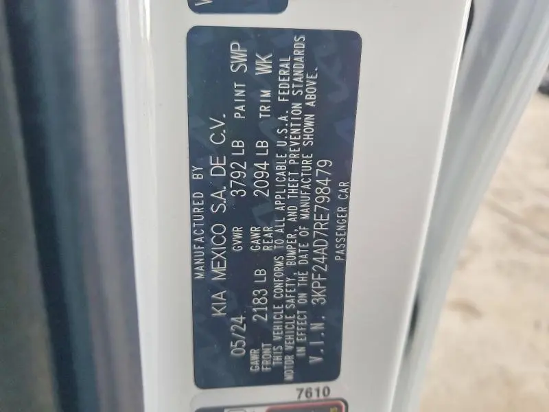 2024 KIA FORTE LXS  