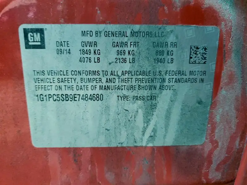 2014 CHEVROLET CRUZE LT  