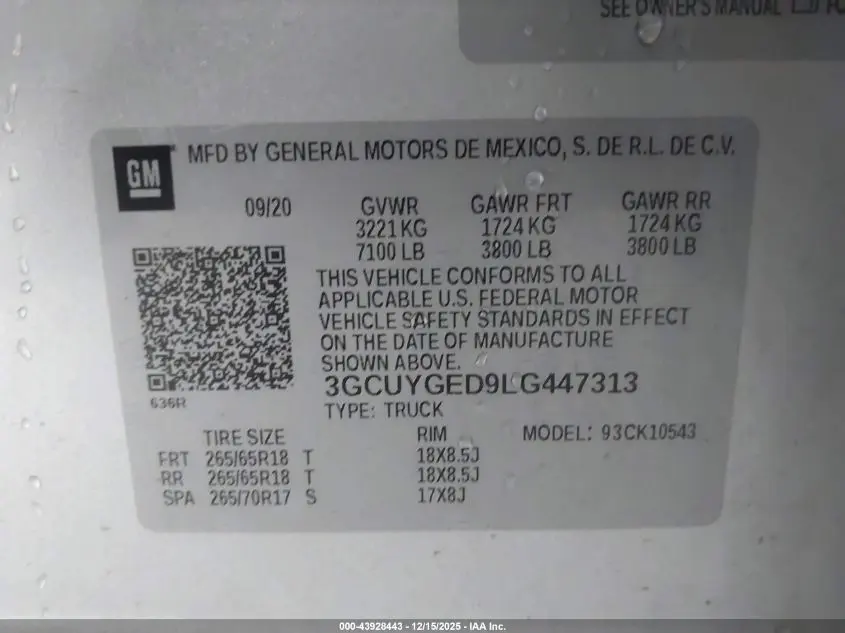 2020 CHEVROLET SILVERADO 1500 4WD  SHORT BED LTZ