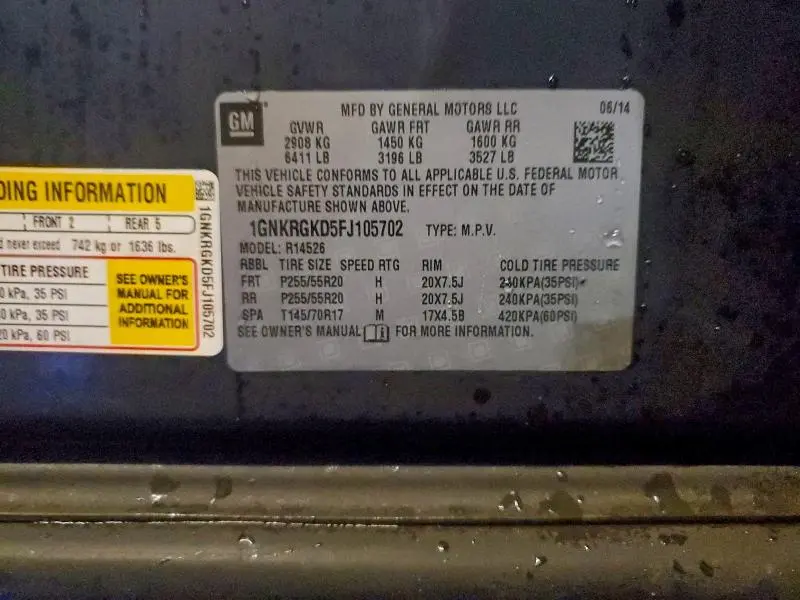 2015 CHEVROLET TRAVERSE LT  