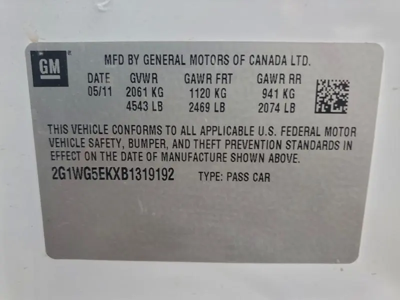 2011 CHEVROLET IMPALA LT  