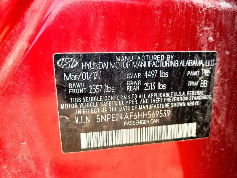 2017 HYUNDAI SONATA SE  