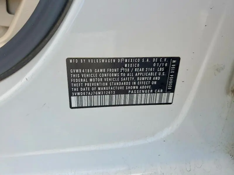 2016 VOLKSWAGEN JETTA SE  