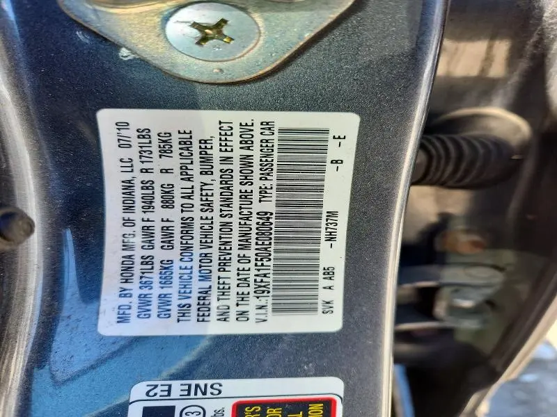 2010 HONDA CIVIC LX  