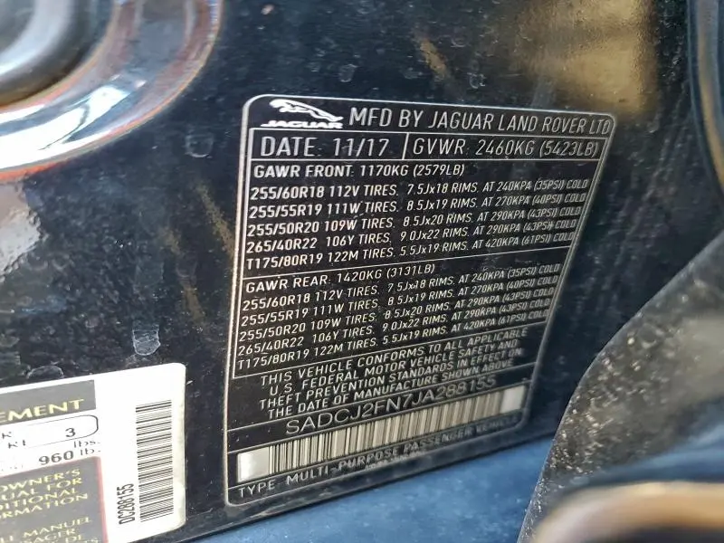 2018 JAGUAR F-PACE PREMIUM  