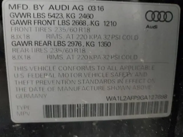 2016 AUDI Q5 PREMIUM PLUS  