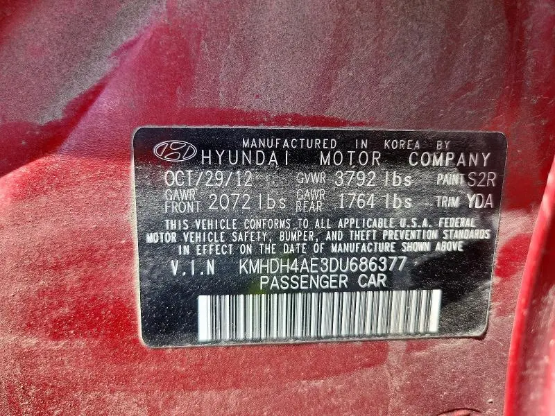 2013 HYUNDAI ELANTRA GLS  