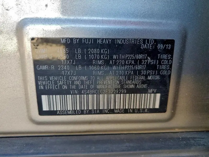 2014 SUBARU OUTBACK 2.5I LIMITED  