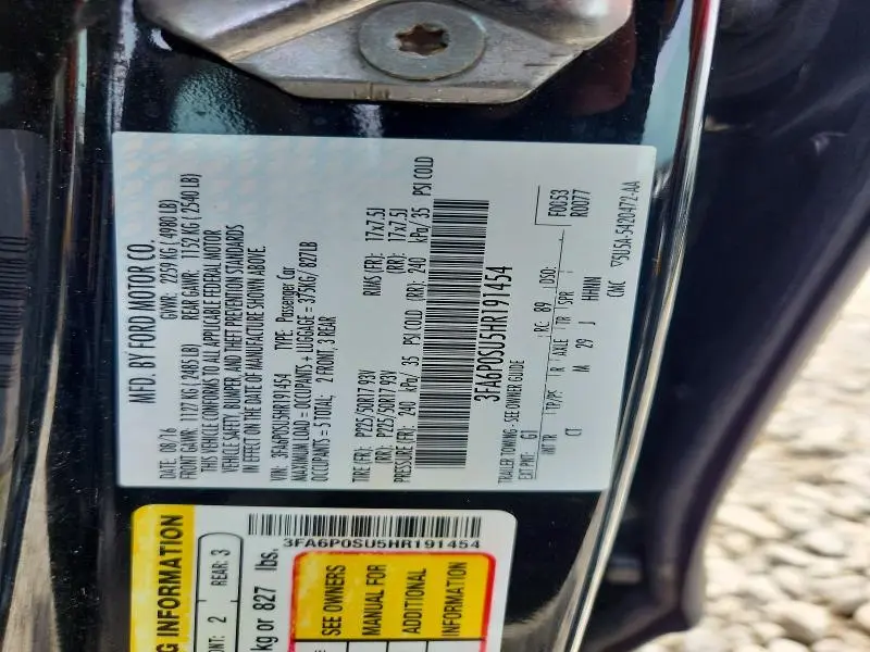 2017 FORD FUSION TITANIUM PHEV  