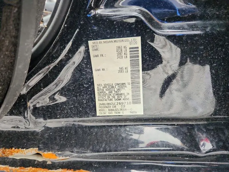 2020 NISSAN ALTIMA S  