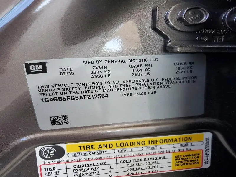 2010 BUICK LACROSSE CX  