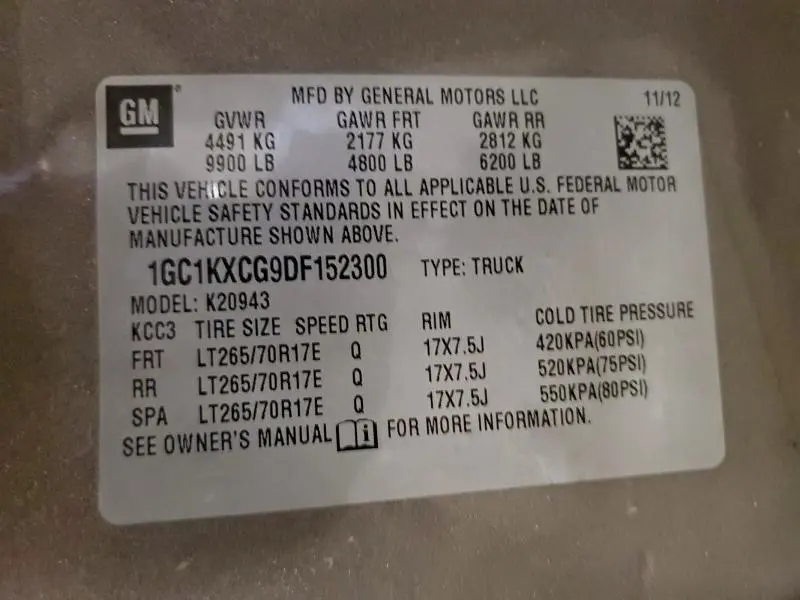 2013 CHEVROLET SILVERADO K2500 HEAVY DUTY LT  