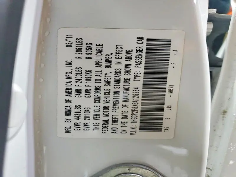 2011 HONDA ACCORD EXL  