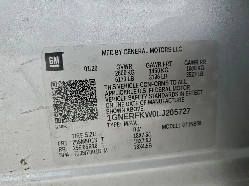 2020 CHEVROLET TRAVERSE LS  