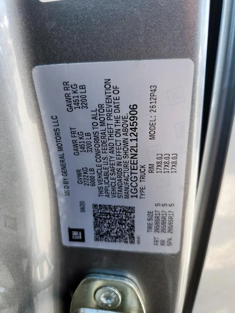 2020 CHEVROLET COLORADO ZR2  