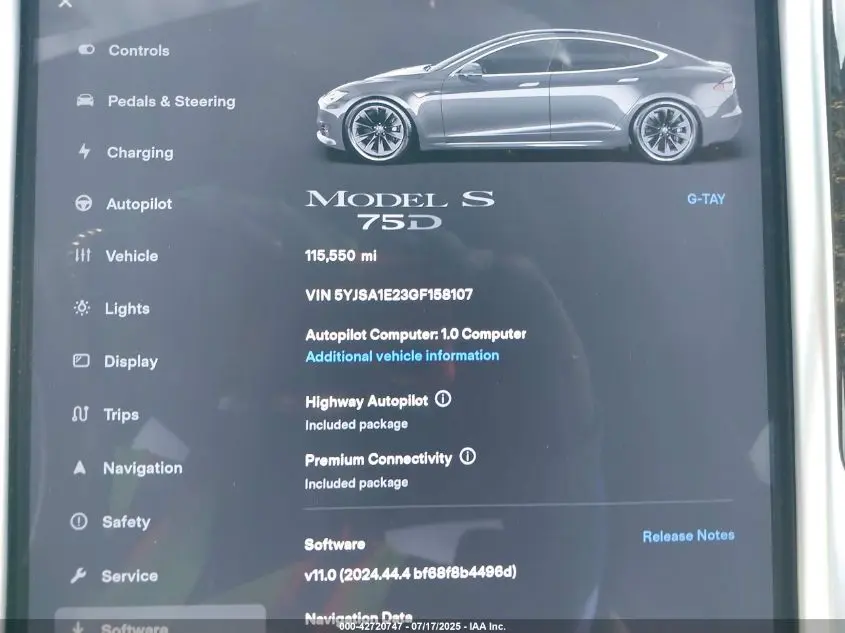 2016 TESLA MODEL S 60D/70D/75D/85D/90D