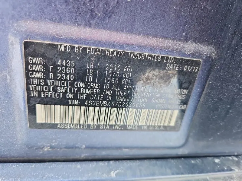 2013 SUBARU LEGACY 2.5I LIMITED  