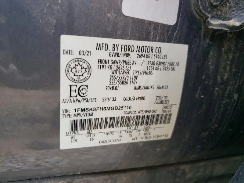 2021 FORD EXPLORER LIMITED  
