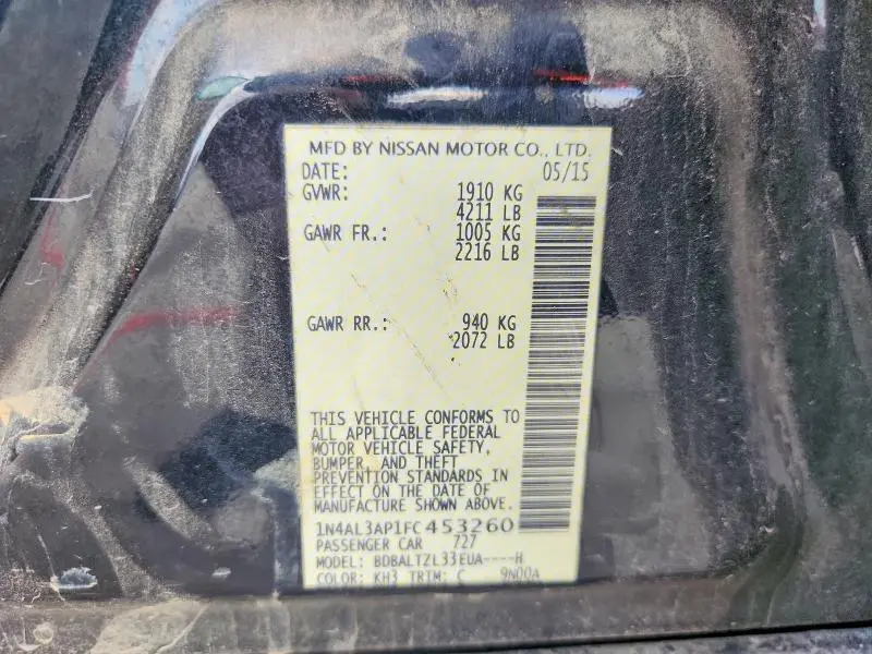 2015 NISSAN ALTIMA 2.5 SL  