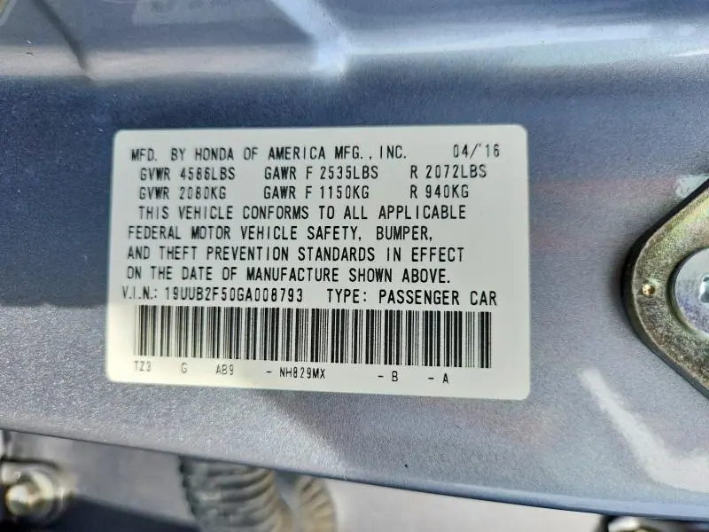2016 ACURA TLX TECH  